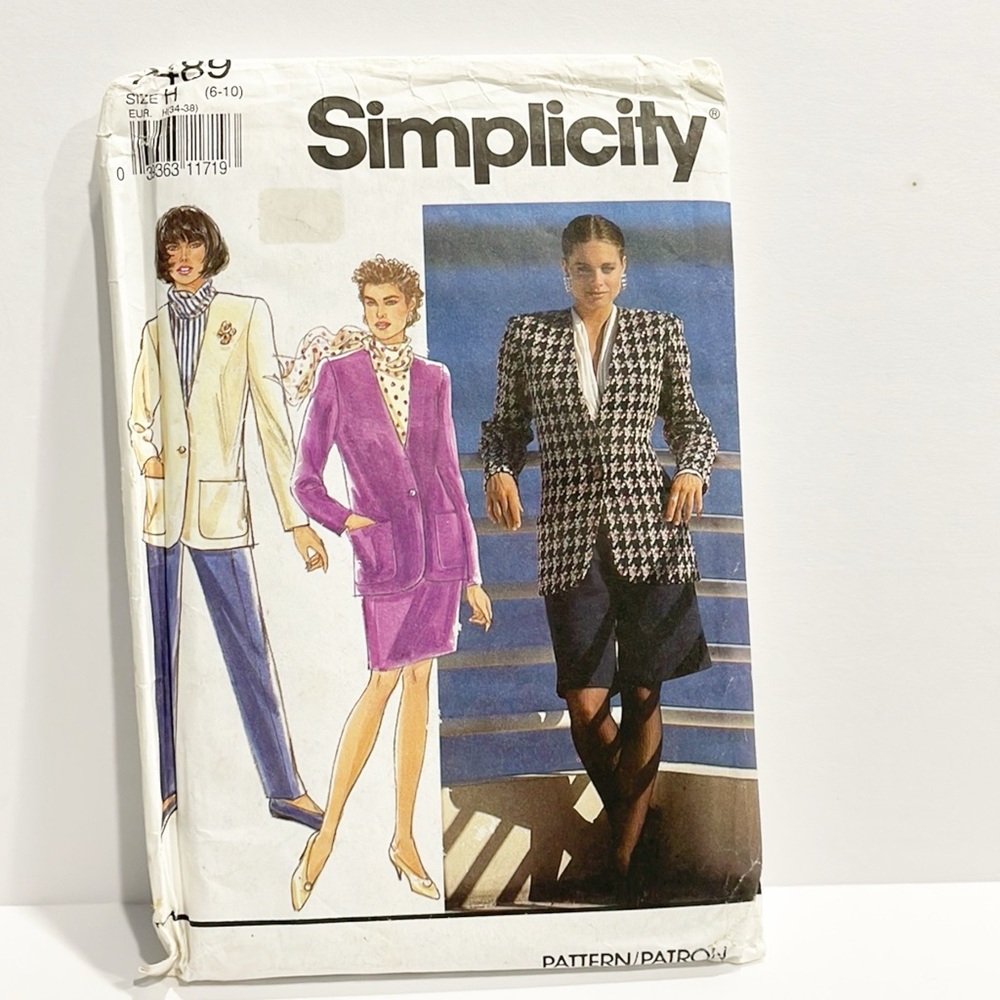 UNCUT VTG 90s Simplicity Sewing Pattern‎ 7489 Womens Suit